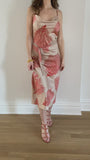 Coral Print Slip Dress