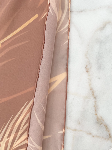 Rose Nude Palm Print Scarf/Sarong Set