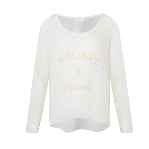 World Peace & Prosecco Knit Sweater - KARMA for a cure - 1